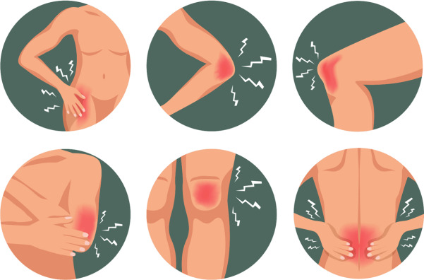 dibujo de diferentes lesiones en el cuerpo