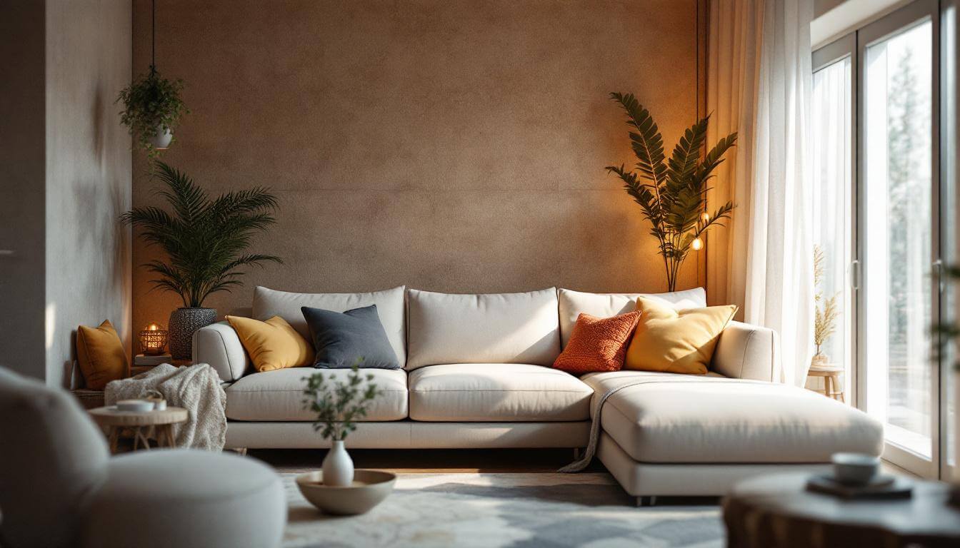 sofá en salón decorado